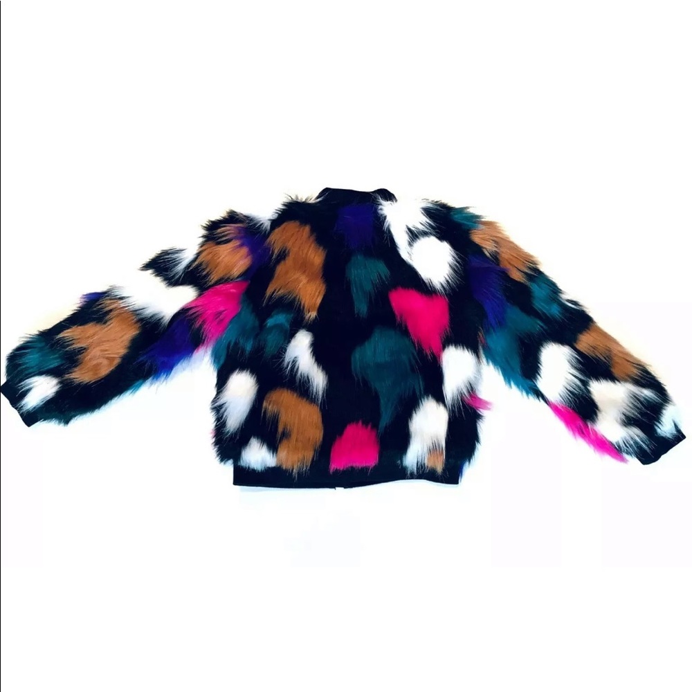 “SOLD” MIA NEW YORK Multi Color Faux Fur Jacket - Picture 4 of 5